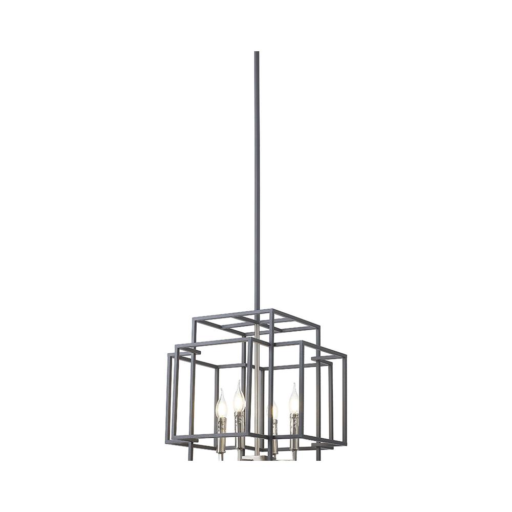 Luxuria Enamel Pendant 4xE14 Anthracite / Satin Nickel