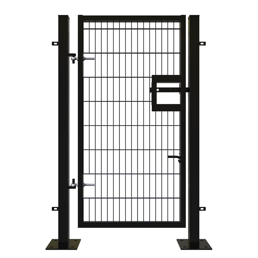 Twin Wire Single Leaf Gate H 2.4 x 1mBlack Powder Coated Finish  Bolt-Down