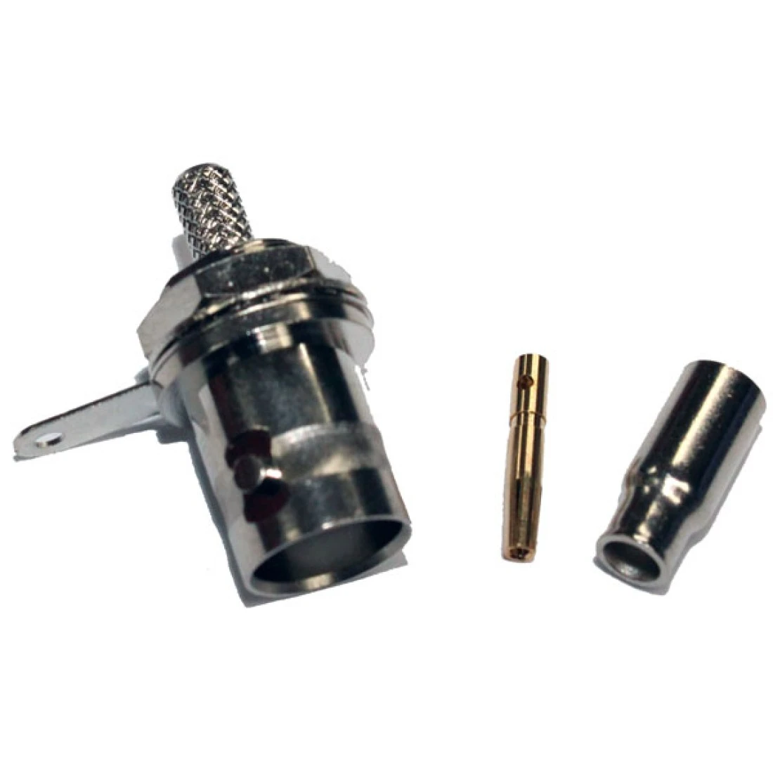 BBJCR174RN BNC Bulkhead Jack Socket Crimp FRONT MOUNT RG-174/U, RG-188A/U, RG-316/U, LLA100, LMR100, KX 22A, KX 3, BMRC 100 Flex