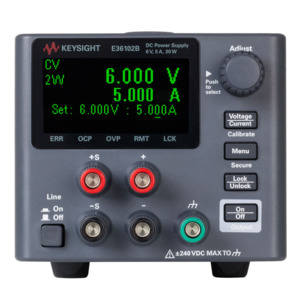 Keysight E36102B/0EM/903 DC Power Supply, Single Output, 6 V, 5 A, 30 W, 1PH 115 VAC, E36100B Series