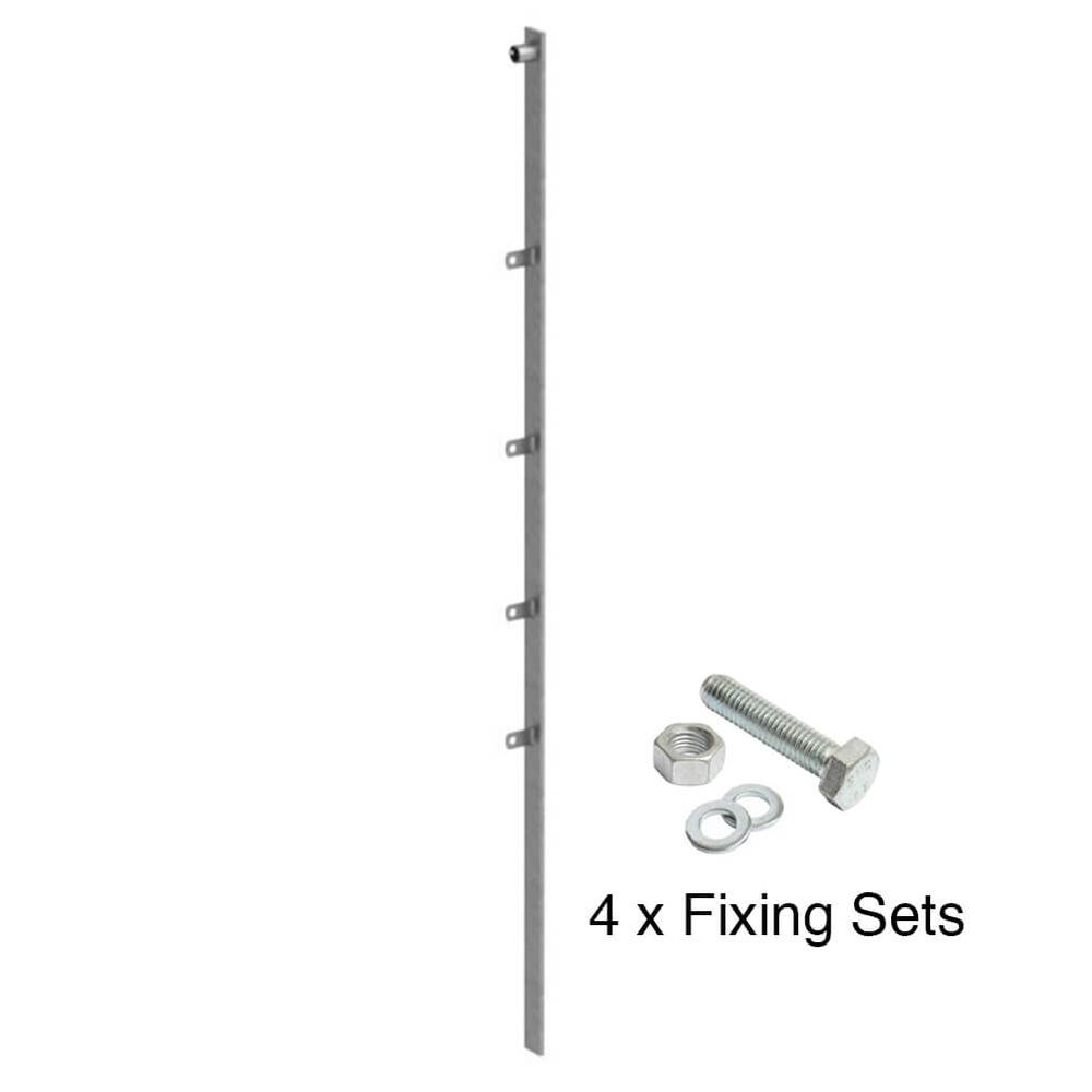 Estate Railing 1.2m (H) End Post withFixings Long Bar Component System - 1.5m