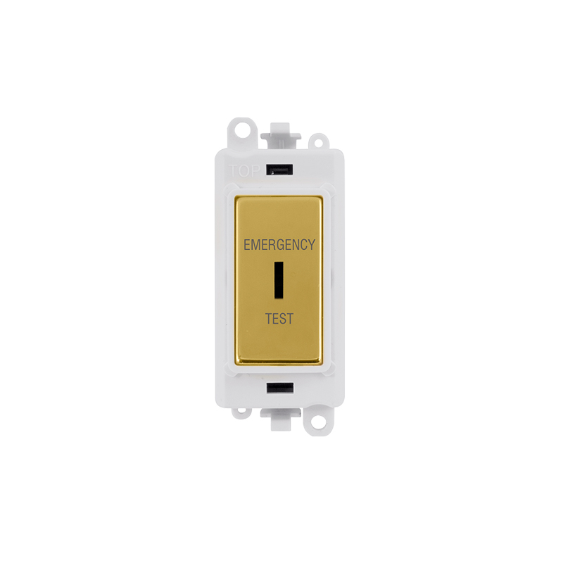 Click 20AX Polished Brass 20AX DP Emergency Test Keyswitch Module Insert Polar White