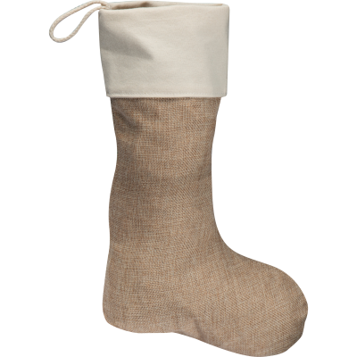 CHRISTMAS SOCKS JUTE in Beige.