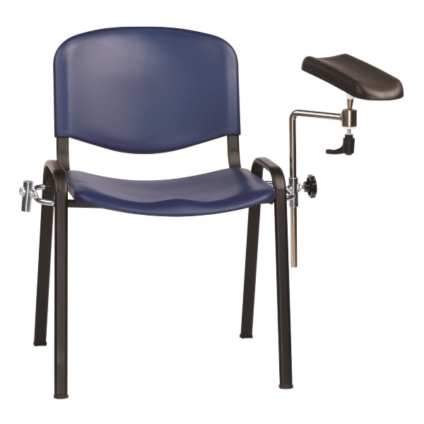 Phlebotomy Chair - Plastic Moulded Seats - Blue
