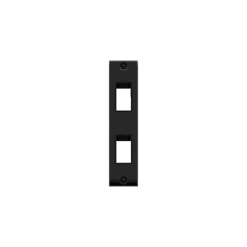 Click Deco 2G MiniGrid Double Aperture Unfurnished Architrave Plate Matt Black Black Inserts