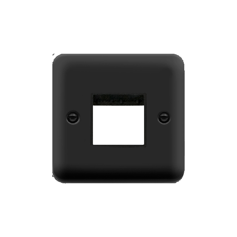 Click Deco Plus MiniGrid 2 Aperture Face Plate Matt Black Black Inserts