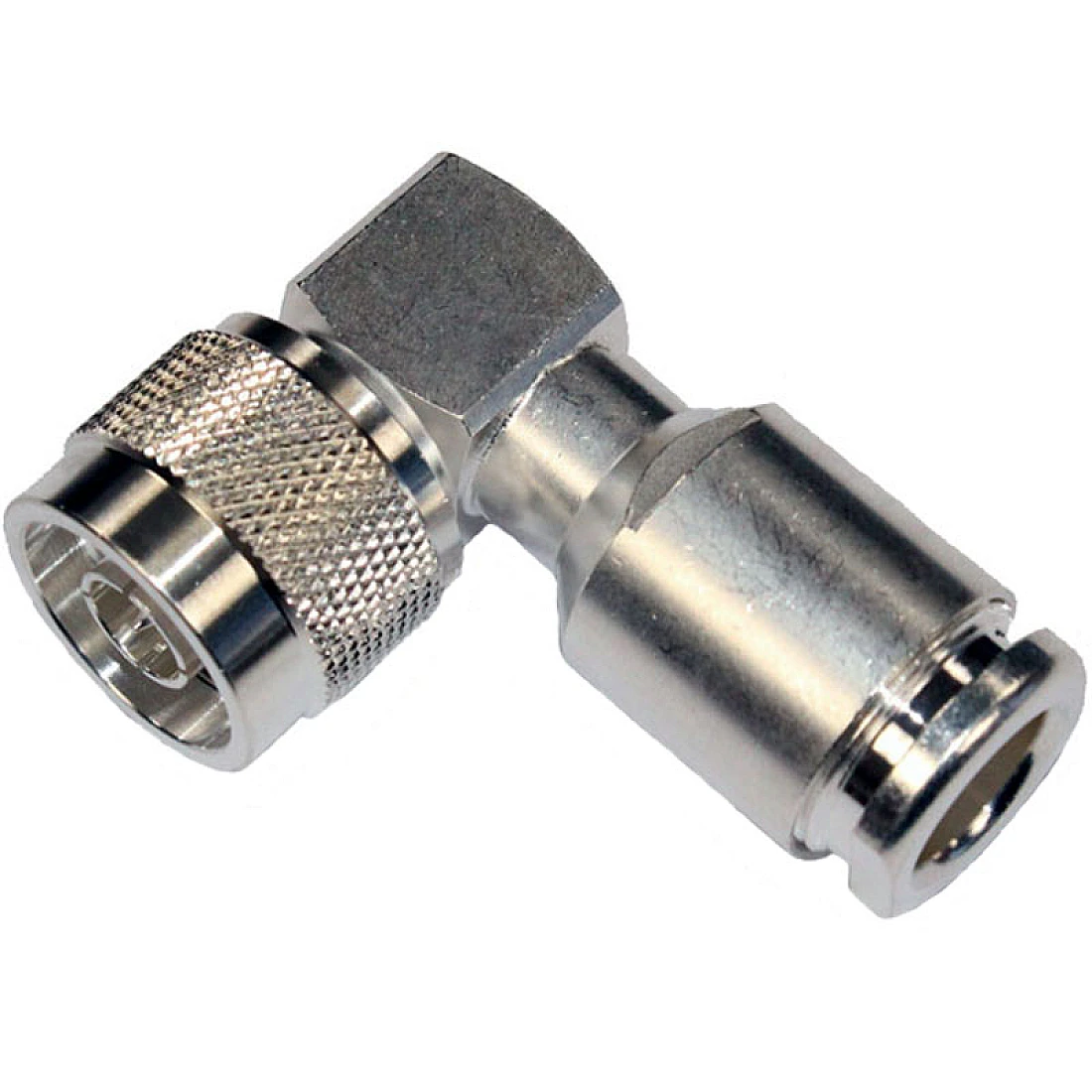 NPRASC214SS N Plug Elbow Solder Clamp SILVER PLATED RG213 RG214