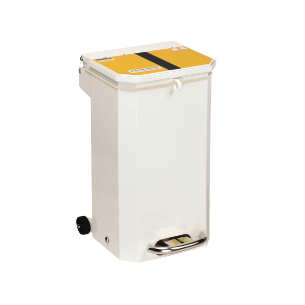 20 Litre Hospital Bin - Yellow and Black Lid - 'Offensive/Hygiene Waste' Label