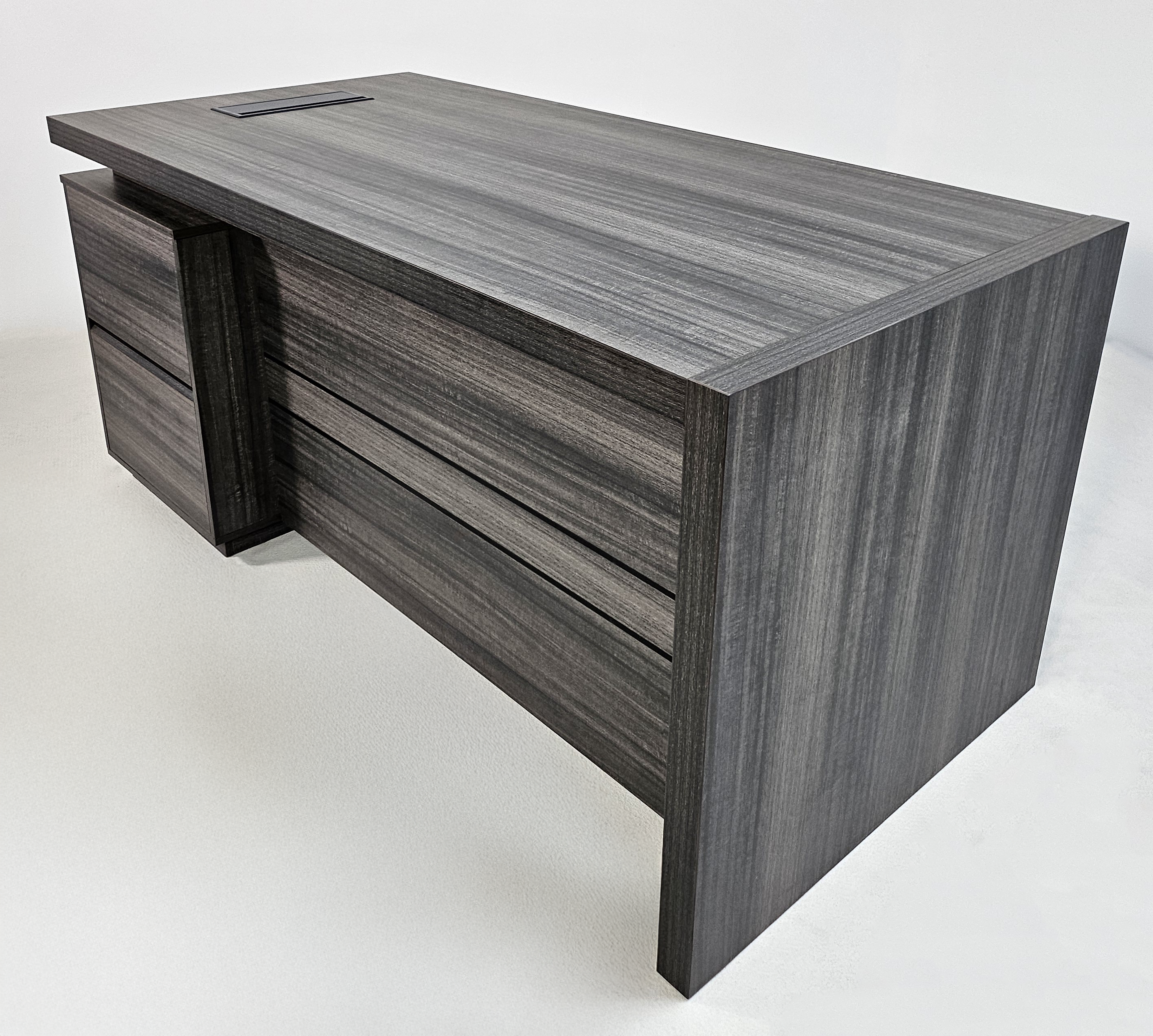 Specialising In Modern Grey Oak Executive Office Desk with Built In Storage - A4 Suspension Filing Drawer - 1400mm, 1600mm or 1800mm - CF-STR-F UK