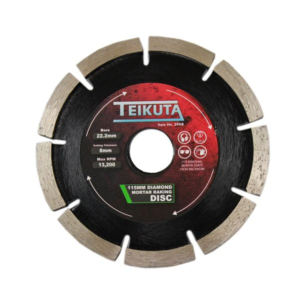 Teikuta Diamond Mortar Raking Disc 115 X 7 X 8 X 22.2MM