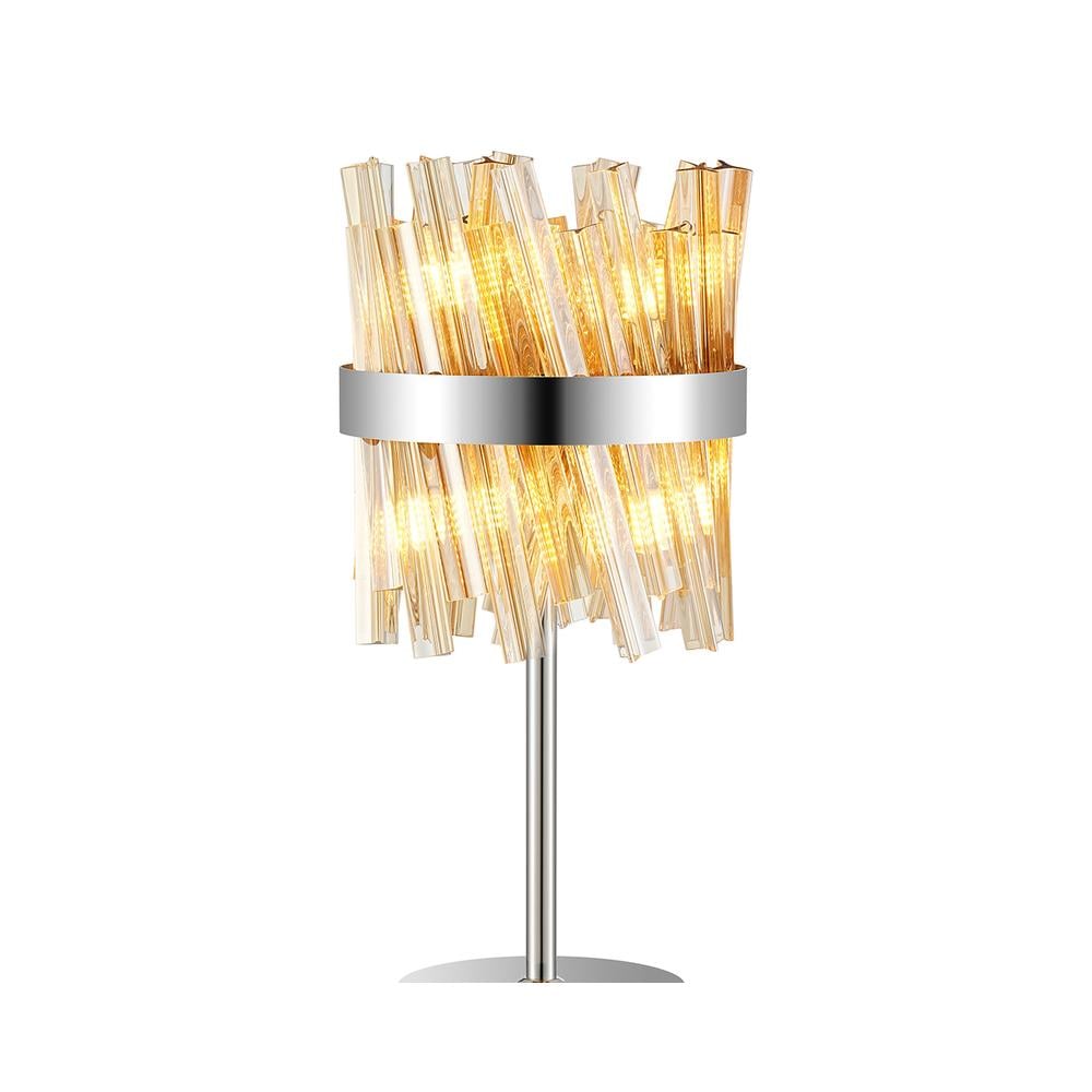 Luxuria Sylph 6 Light G9 Table Lamp Polished Nickel / Amber