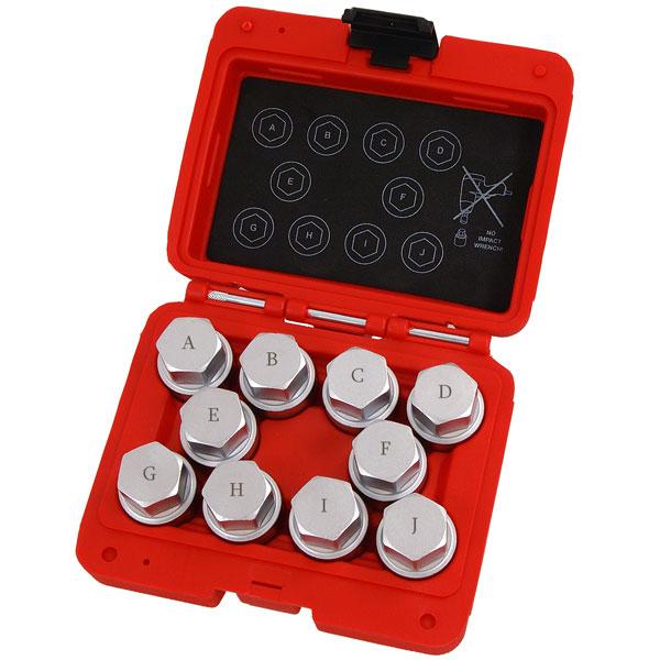 Neilsen CT4768 10 pieces Wheel Locking Nut Key Master set