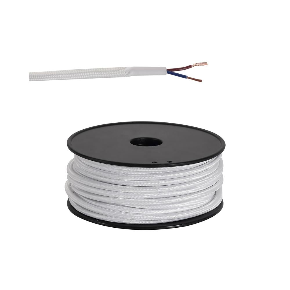 Luxuria Glorelle 25m Roll White Braided 2 Core 0.75mm Cable