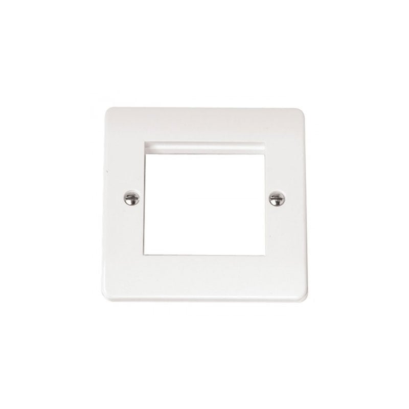 Click Single Plate Twin Aperture New Media Module Plate White PVC