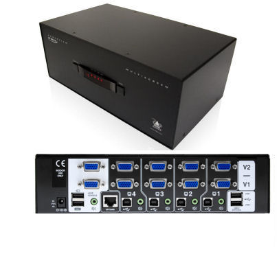 AV4PRO-VGA-DUAL-UK ADDER 4 Port Dual screen Pro VGA Range KVM Switch ( USB & VGA Pro Multiscreen KVM Switch