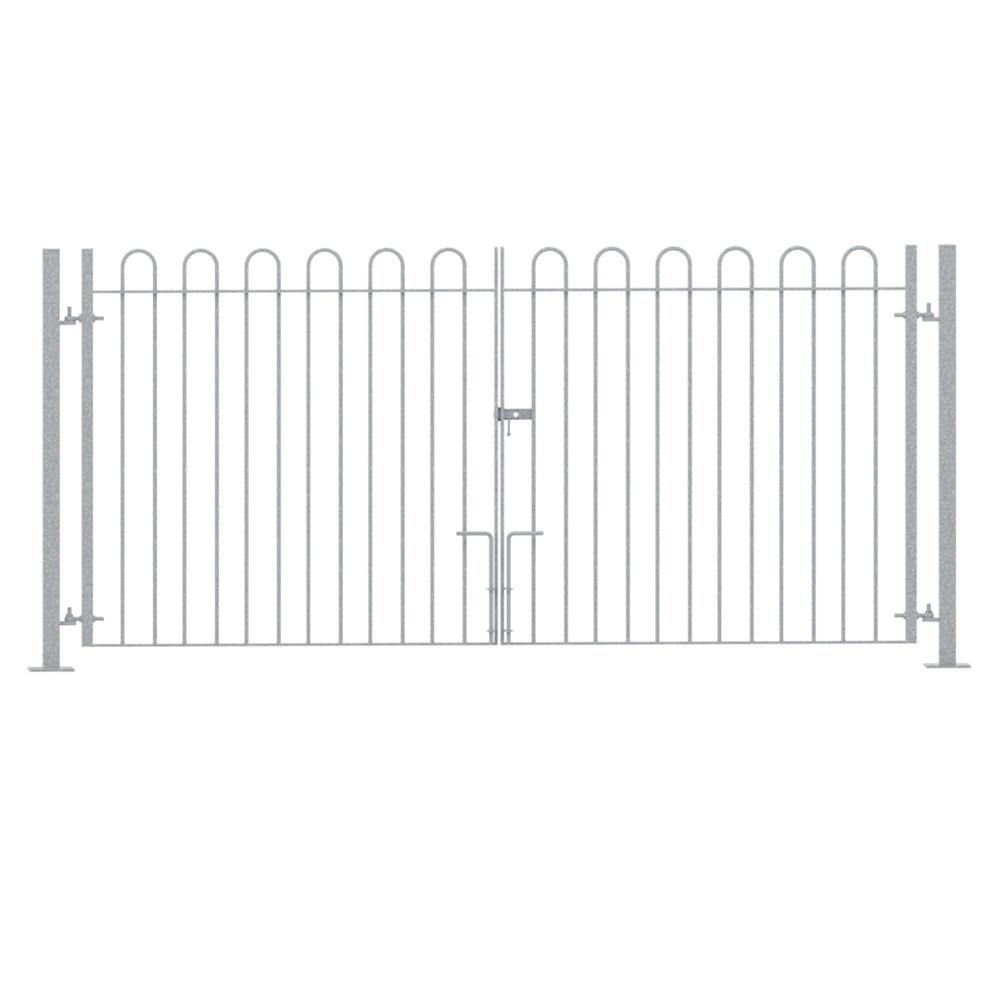 Bow Top 1.5m(H) x 3.1m Wide Double LeafGate - Bolt Down - Galvanised