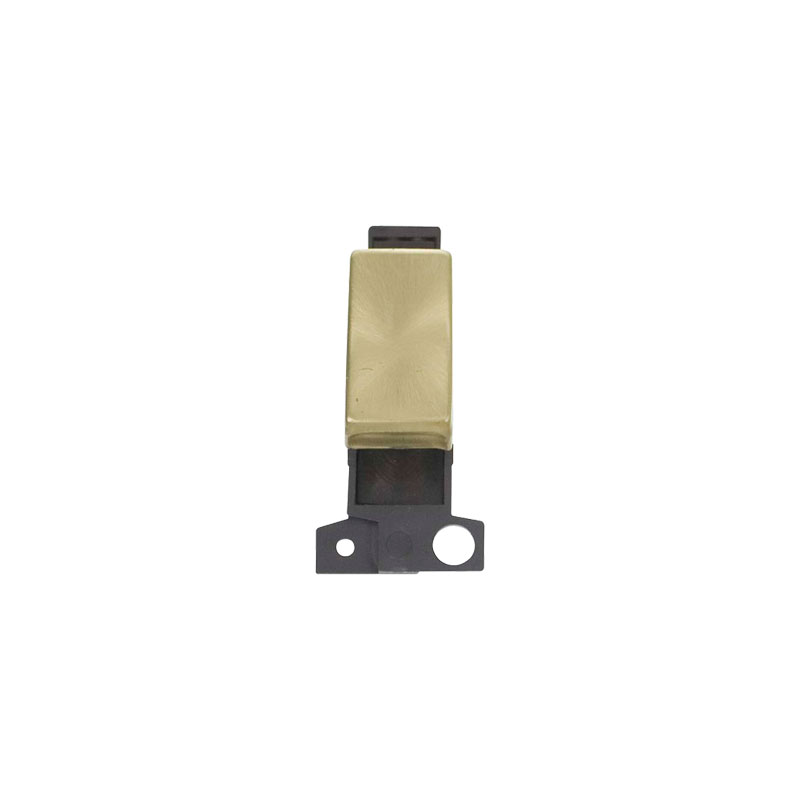 Click MiniGrid Ingot 10A 3 Position Retractive Switch Modules Satin Brass