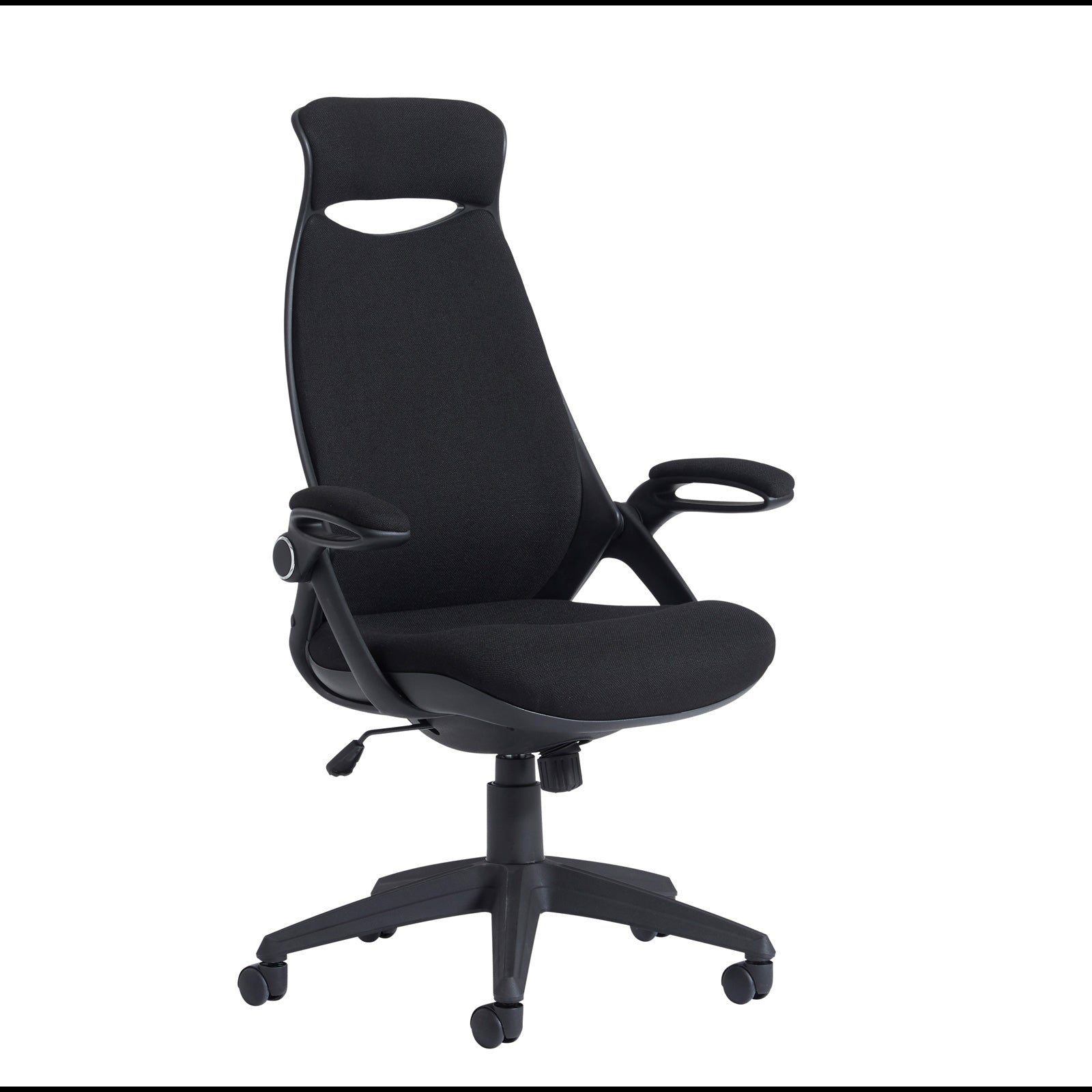 Tuscan High Back Fabric Office Chair with Head Support - Black or Blue Option UK