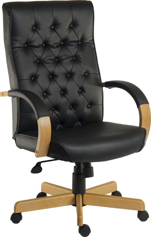 Traditional Black Bonded Leather Executive Office Chair - WARWICK-NOIR North Yourkshire