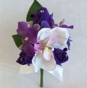 Artificial Silk Orchid And Rose Corsage