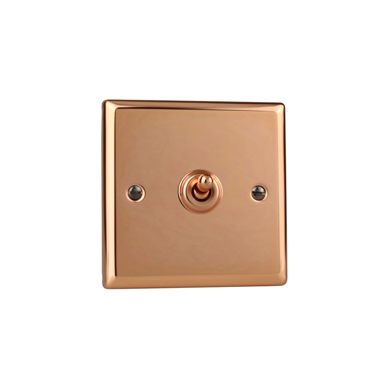 Varilight Urban 1G 10A Intermediate Toggle Switch Polished Copper / Insert Copper (Standard Plate)