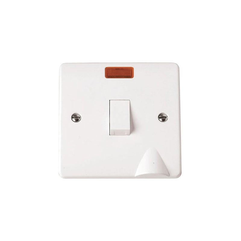 Click DP Switch 20A White PVC Optional Flex Outlet & Neon