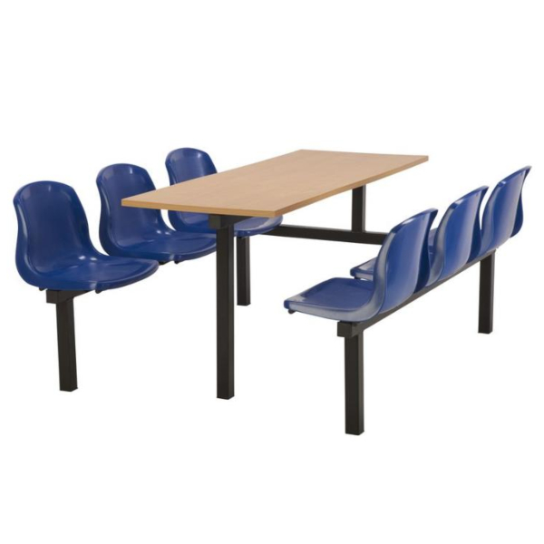 CU90 - 6-Seater Harvey Canteen Unit - 1 Way Access, Blue, Beech