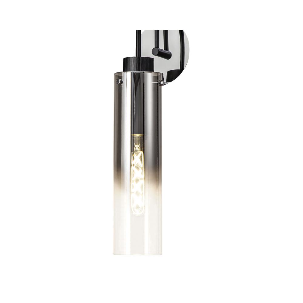 Luxuria Luminara Single Switched Wall Light 1 Light E27 Black/Smoke Fade Glass