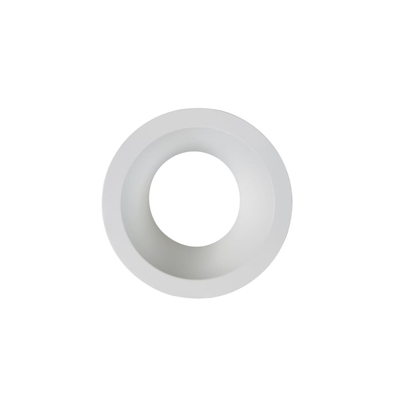 Aurora LED'UP Fixed Baffled Asymmetrical Round Aluminium Bezel Matt White