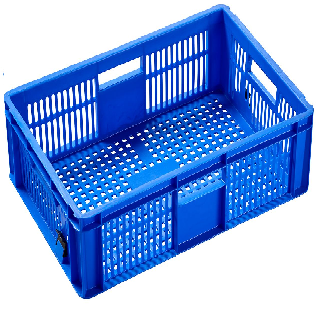 UK Suppliers Of 600x400x350 Attached Lidded Crate -Totes - Red Pack of 4 For Food Distribution
