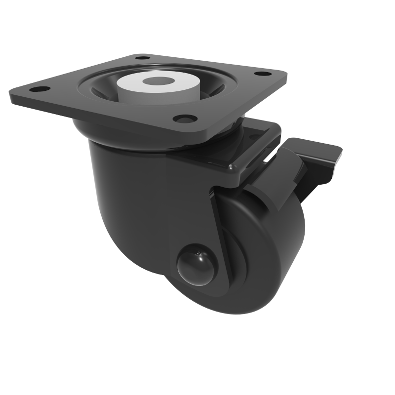 Nylon Plate Swivel Castor Brake 50mm 200kg Load