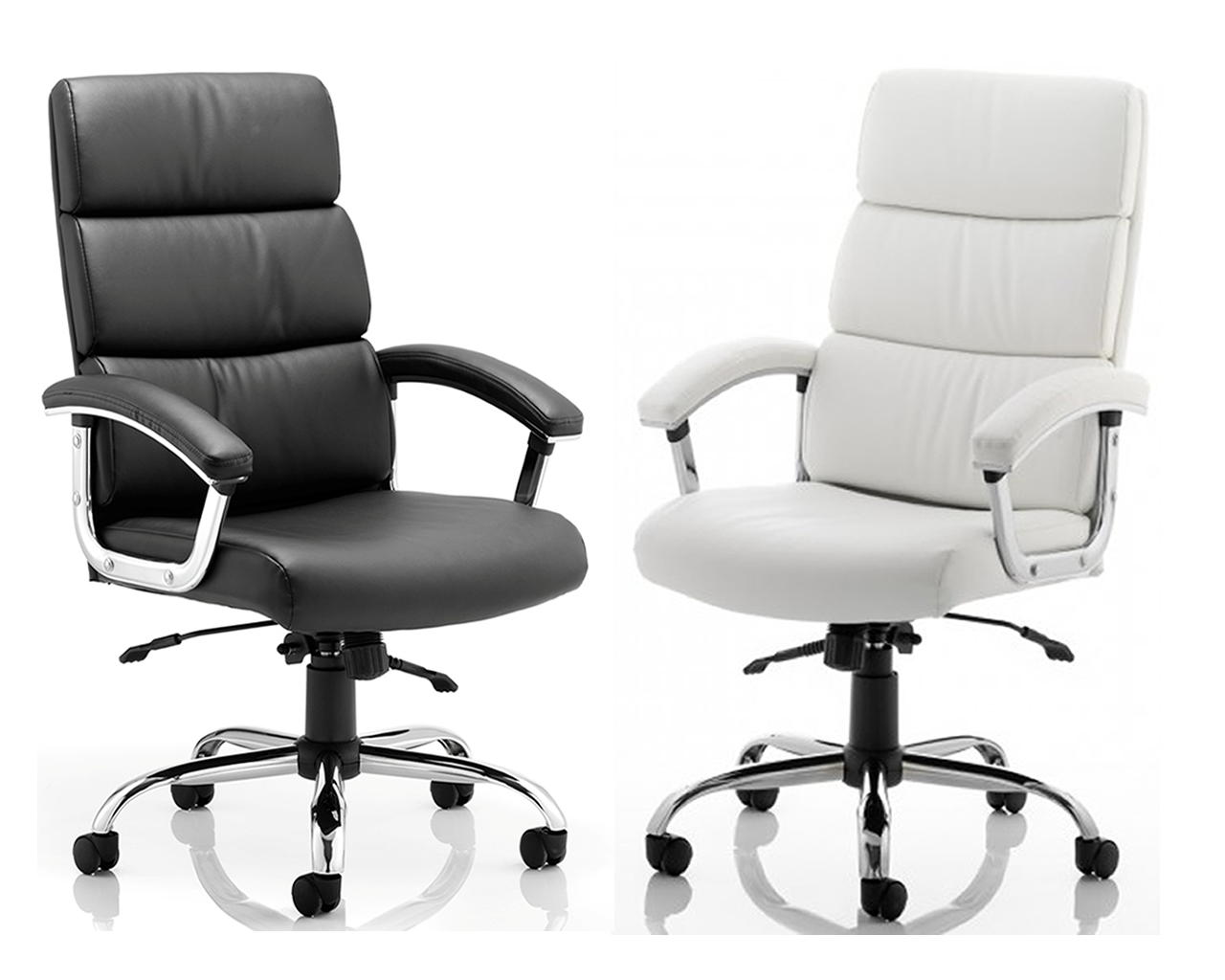 Providers Of Desire High Back Leather Office Chair - Black or White Option UK