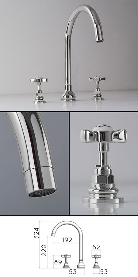 Classic 3 Piece Basin Taps (50CC)