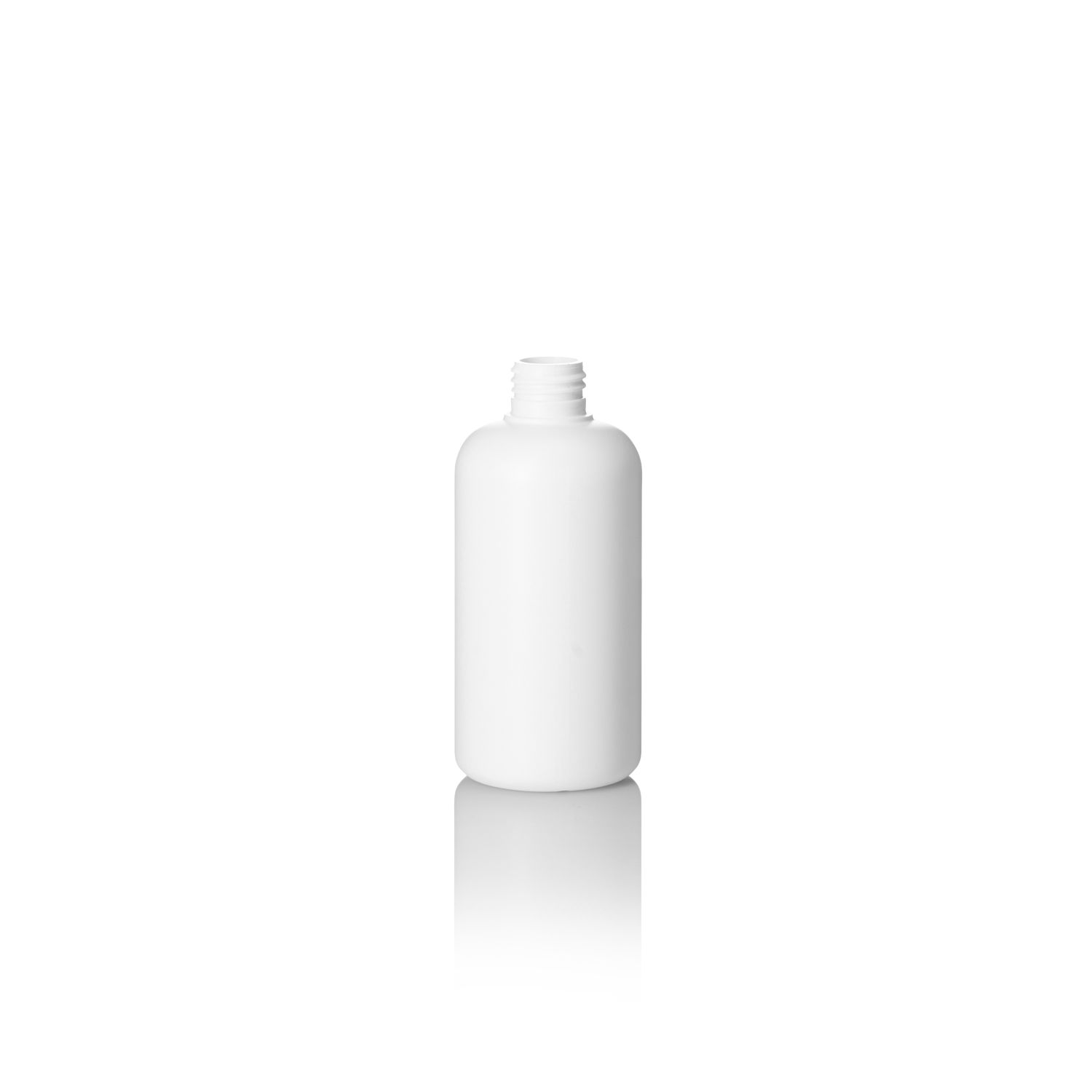 250ml White HDPE 30% PCR Boston Bottle