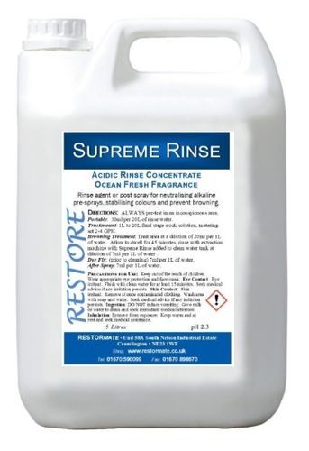 Stockists Of Supreme Rinse (5L) For Professional Cleaners