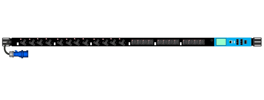 IT-480BR-IP3-3B IPower IP3 PDU 16A 1P 12xUKfused,12xC13 Switch & Outlet monitoring IND309 16Amp input connector