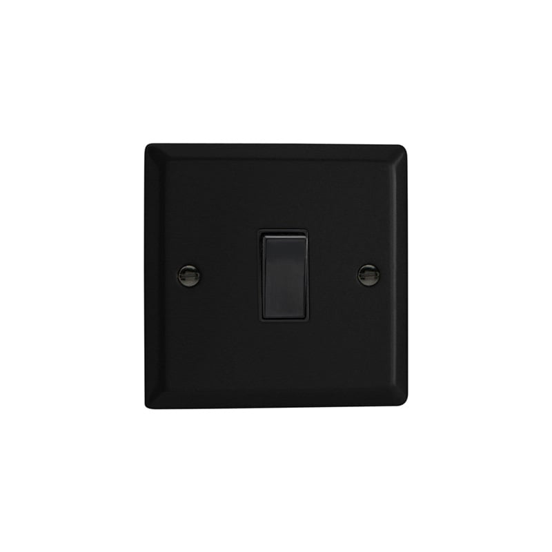 Varilight Urban 10A 1G Rocker Switch Matt Black (Standard Plate)