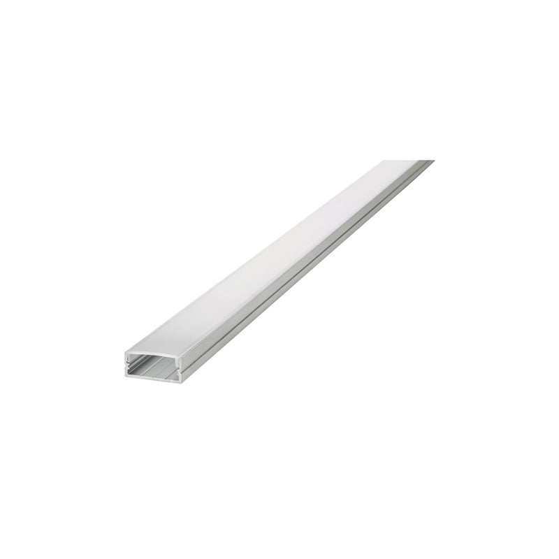 Integral Surface Mount Frosted Diffuser 23x10mm Aluminium Profile Rail 2 Metre