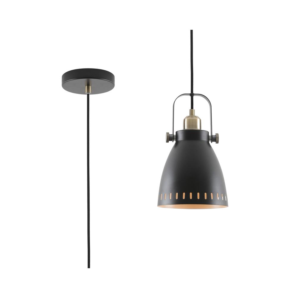 Luxuria Vita 17cm Small Pendant Light E27 Matt Black/Antique Brass/Khaki