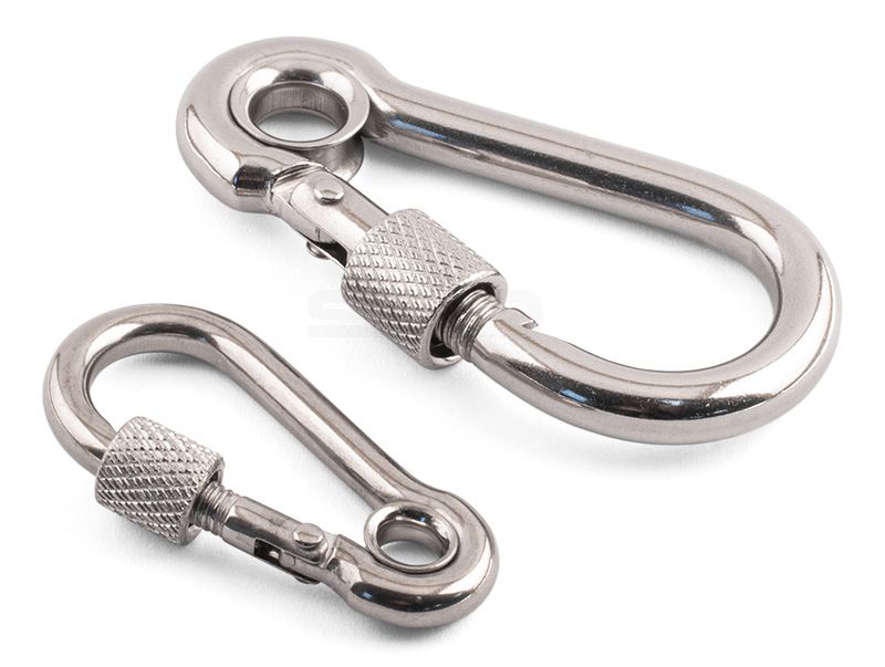 Spring Hooks With Eyelet & Screw Gate - 316 / A4 Stainless Steel