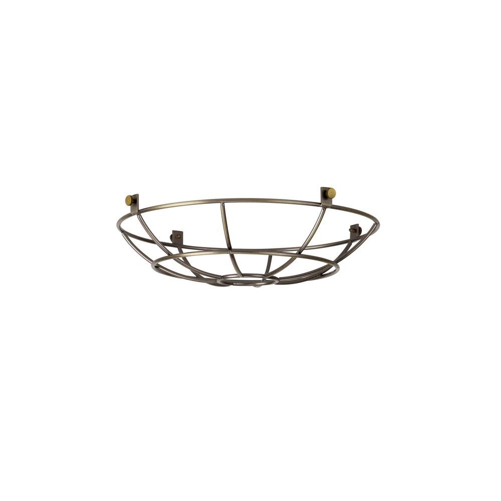 Luxuria Glorelle Clip On Shallow Round 25cm Wire Cage Shade Antique Brass