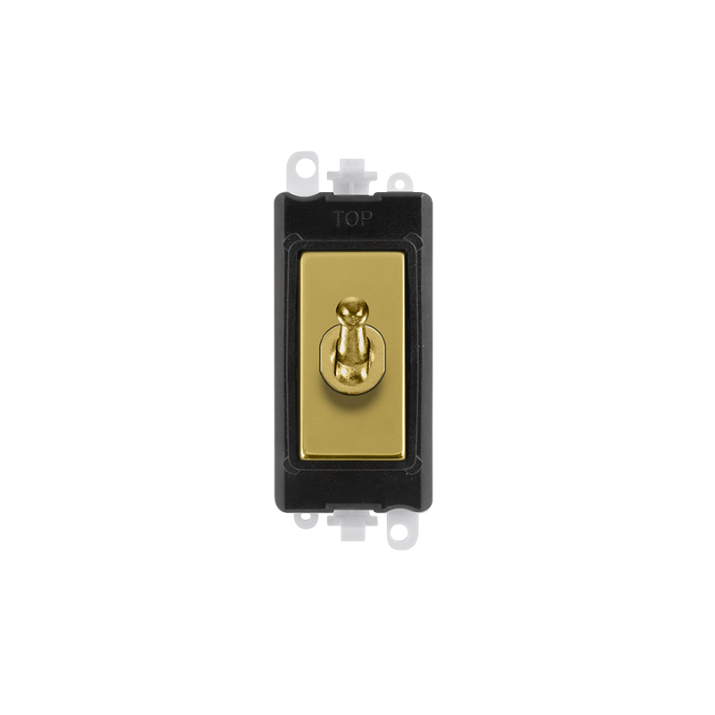 Click 20AX Polished Brass 20AX Intermediate Toggle Switch Module Insert Black