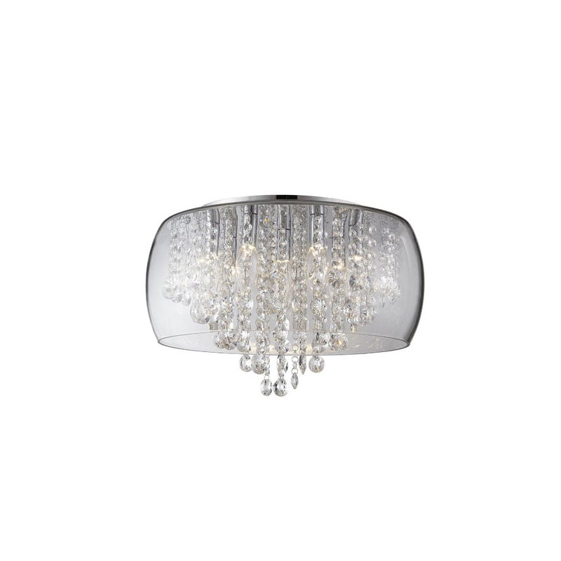 Forum Nore Large Encased G9 Flush Ceiling Light Chrome