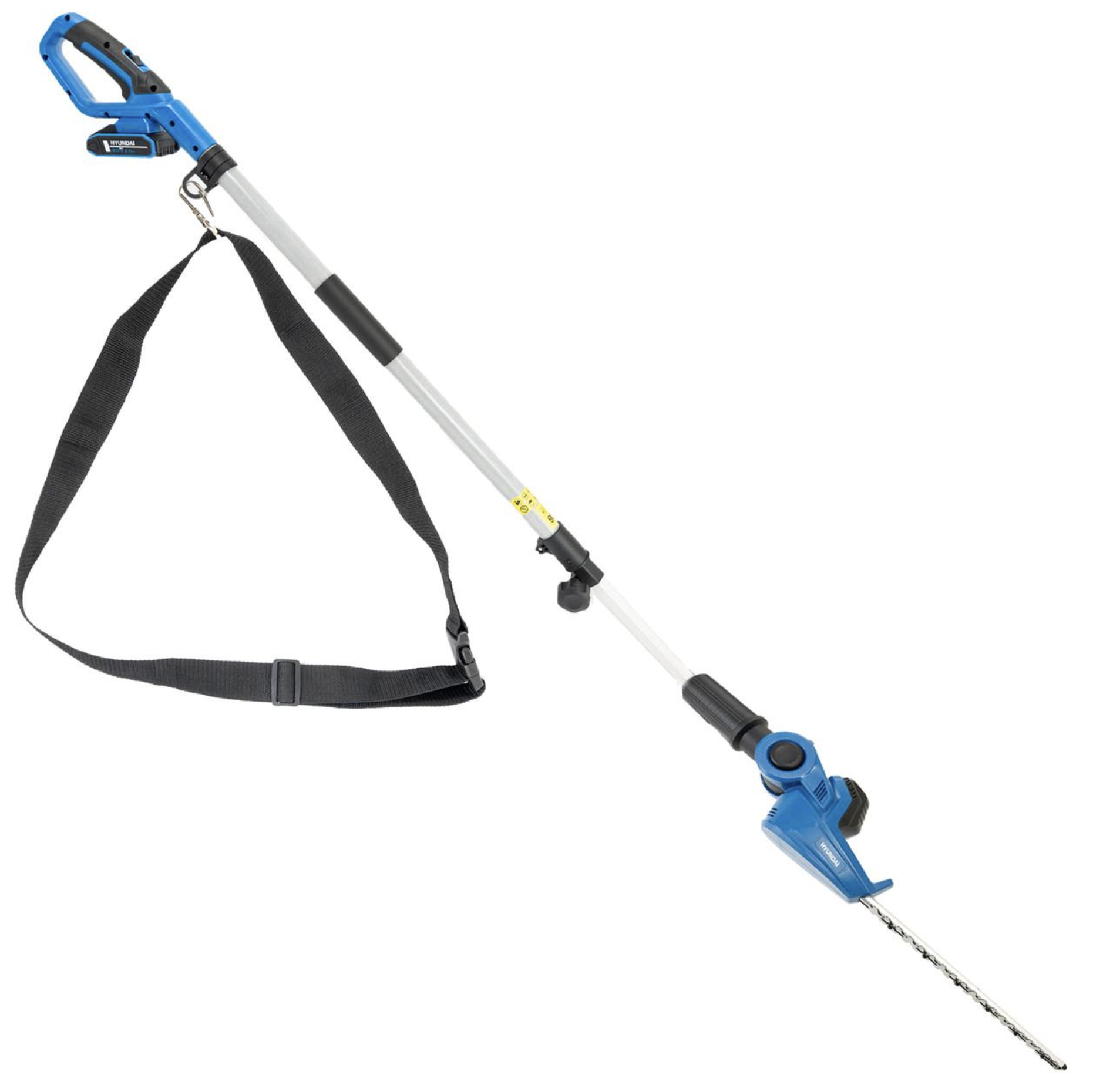 Hyundai 20V 450mm Cordless Long Reach Pole Hedge Trimmer, 2.6m Long Reach, 2.0Ah li-ion Battery & Charger 