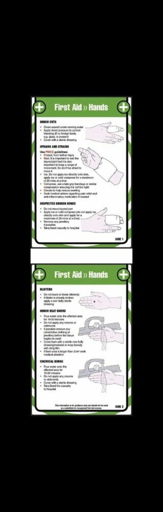 First aid hands 80x120mm pocket guide