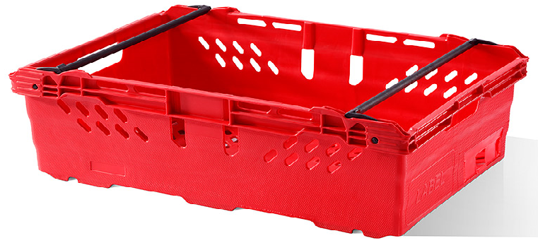 600x400x235mm Euro Box Container - Vented - Red For The Retail Sector