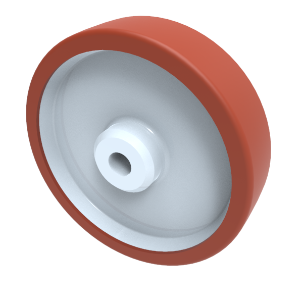 Polyurethane Nylon 200mm Plain Bearing Wheel 750kg Load