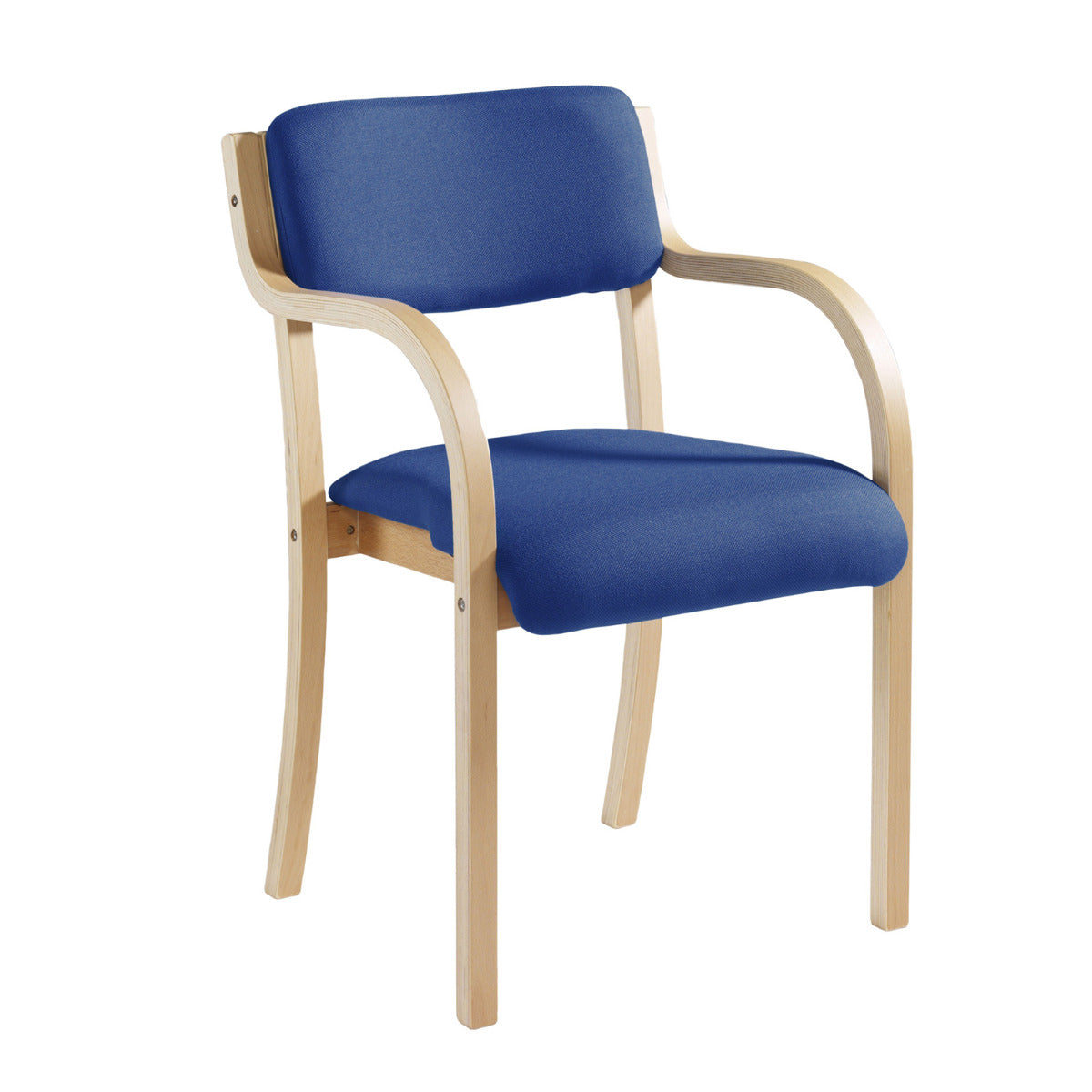 Specialising In Prague Wood Frame Conference Chair with Optional Arms - Charcoal or Blue Colour Option UK