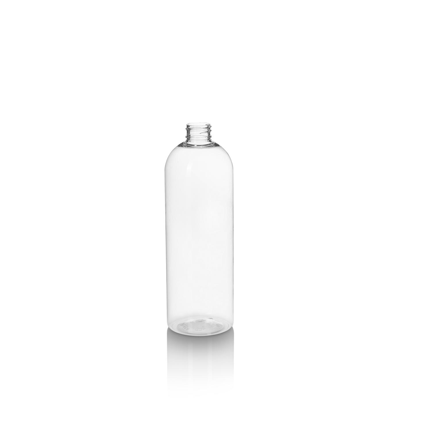 Stockists Of 750ml Clear PET Tall Boston Round Bottle