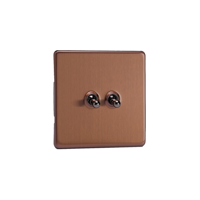 Varilight Urban 2G 10A Intermediate Toggle Switch Brushed Bronze Screw Less Plate